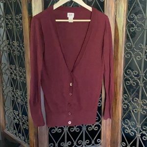 Mossimo Supply Co 100% Cotton Burgundy Maroon Red Sweater Button Up Cardigan M